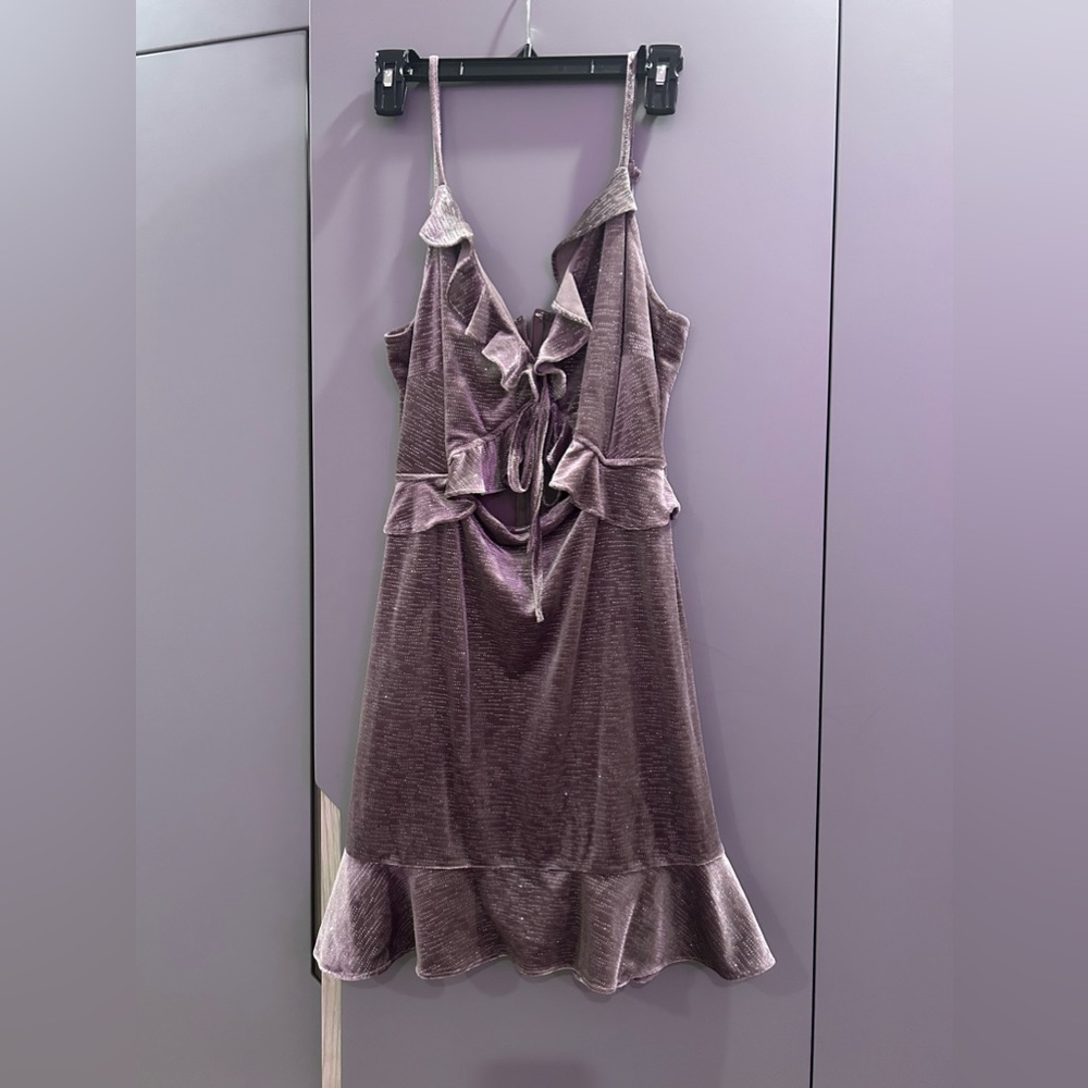 Grey/purple sparkly mini dress